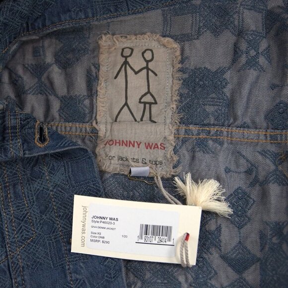 Johnny Was Qiva Embroidered Denim Jacket Size S NWT - Picture 2 of 6